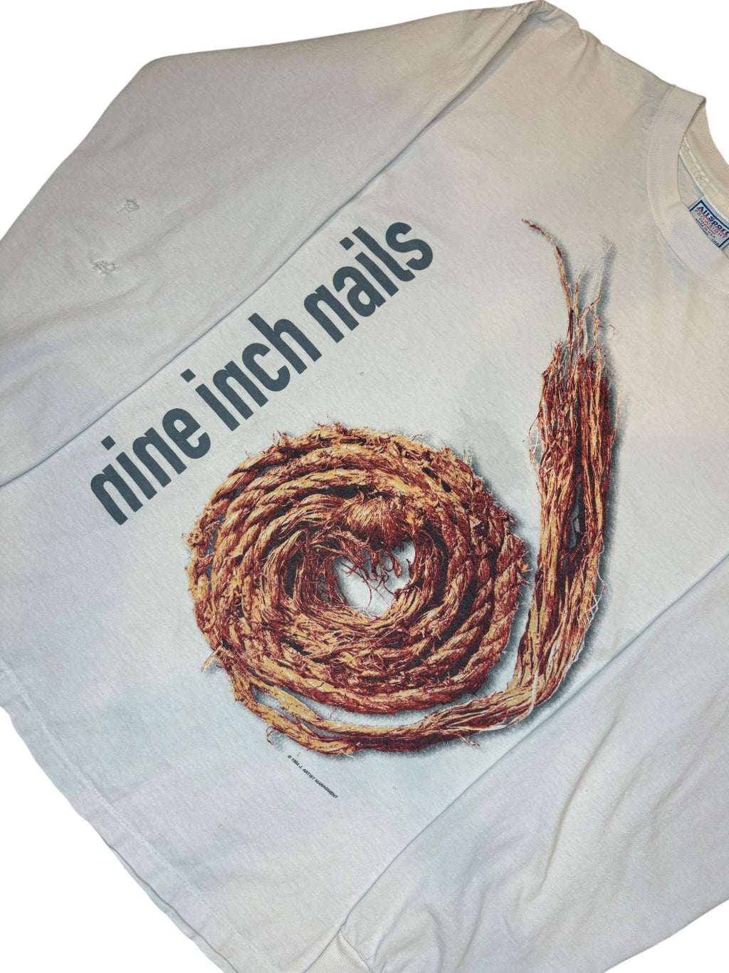 Vintage 1995 Rare Nine Inch Nails White Rope Longsleeve (Large)