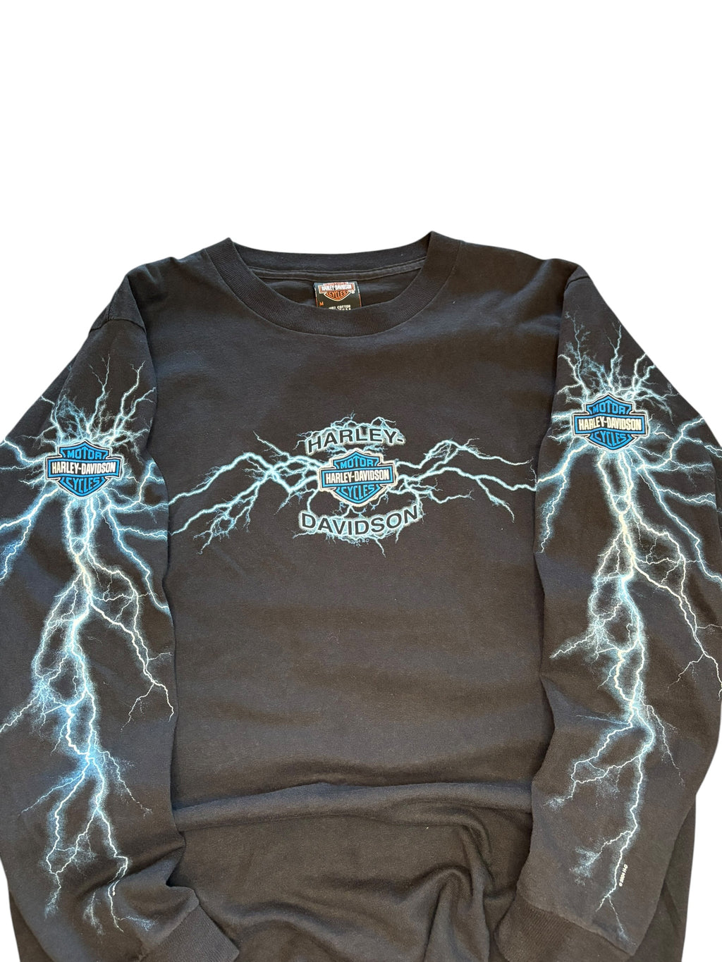 Vintage Harley Davidson Grand Canyon Rare Lightning Long-sleeved Shirt (Medium)