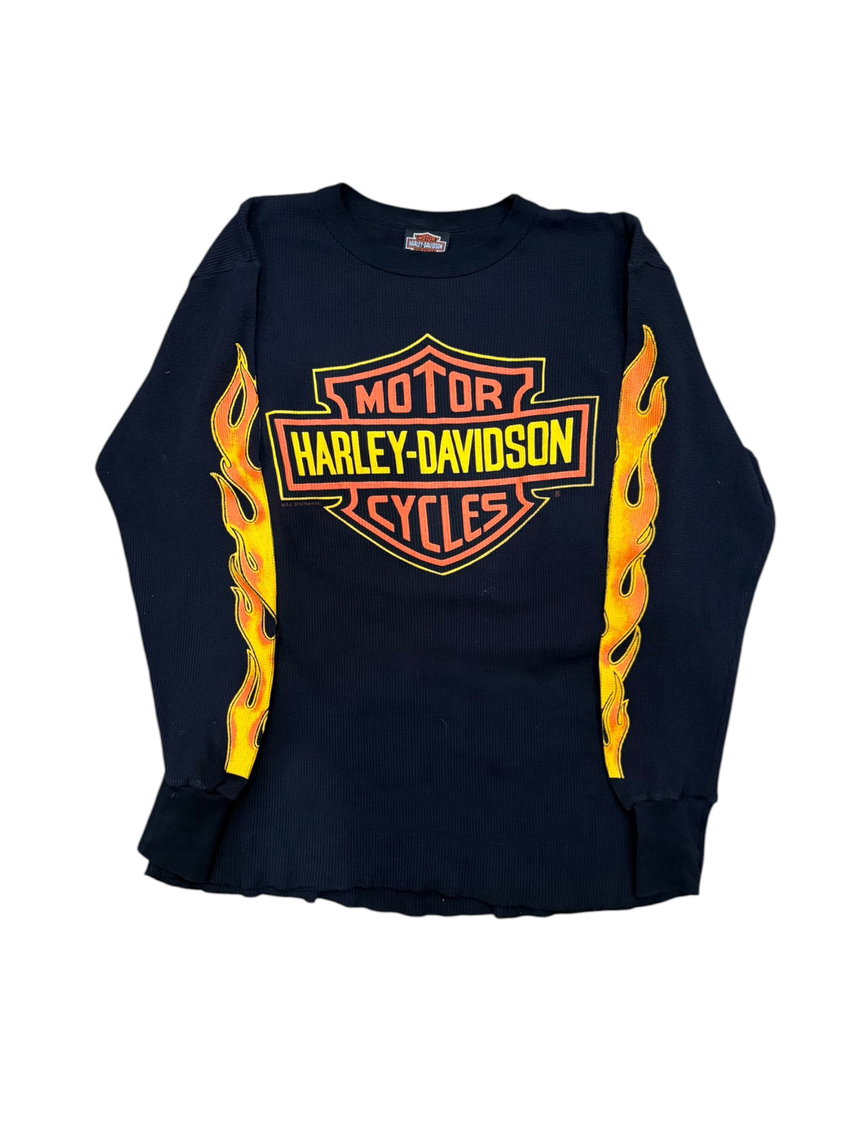 Vintage Rare 80s Harley Davidson Flame Thermal Longsleeve (Large)