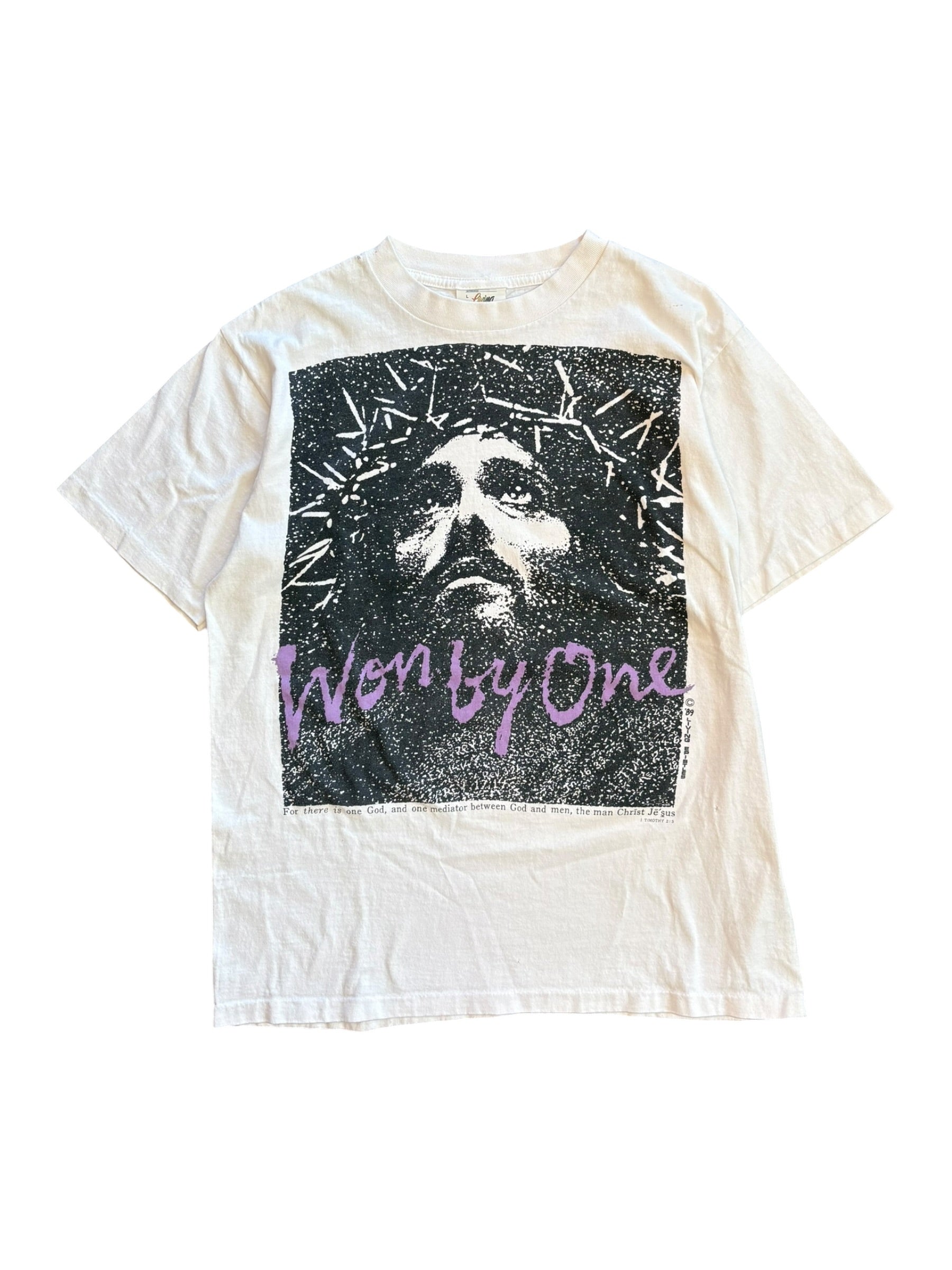 Vintage 1989 Won By One Living Epistles Jesus Tee (Large)