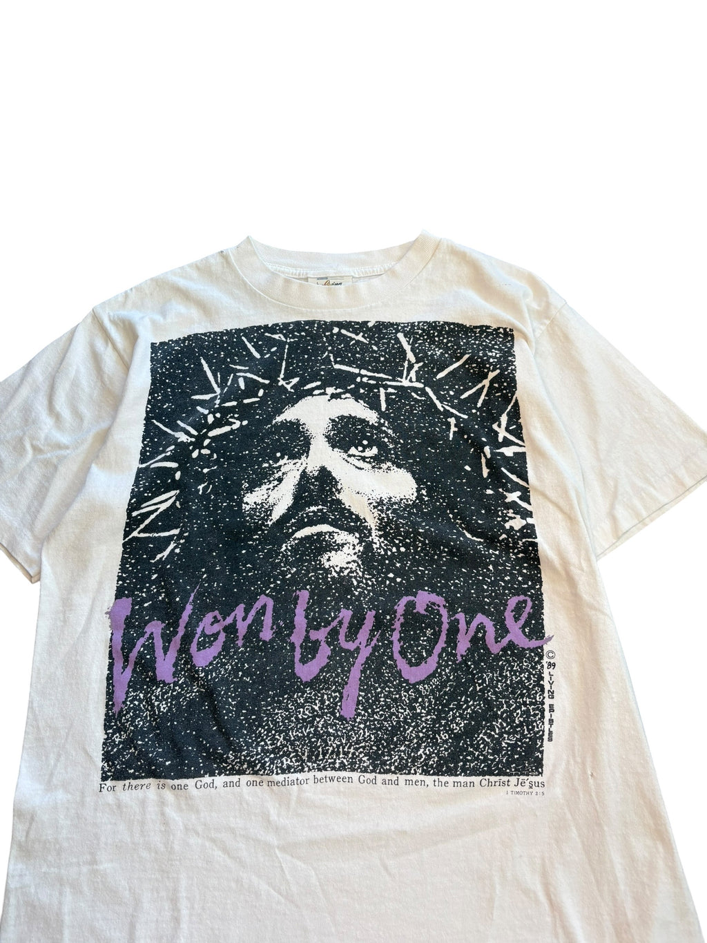 Vintage 1989 Won By One Living Epistles Jesus Tee (Large)