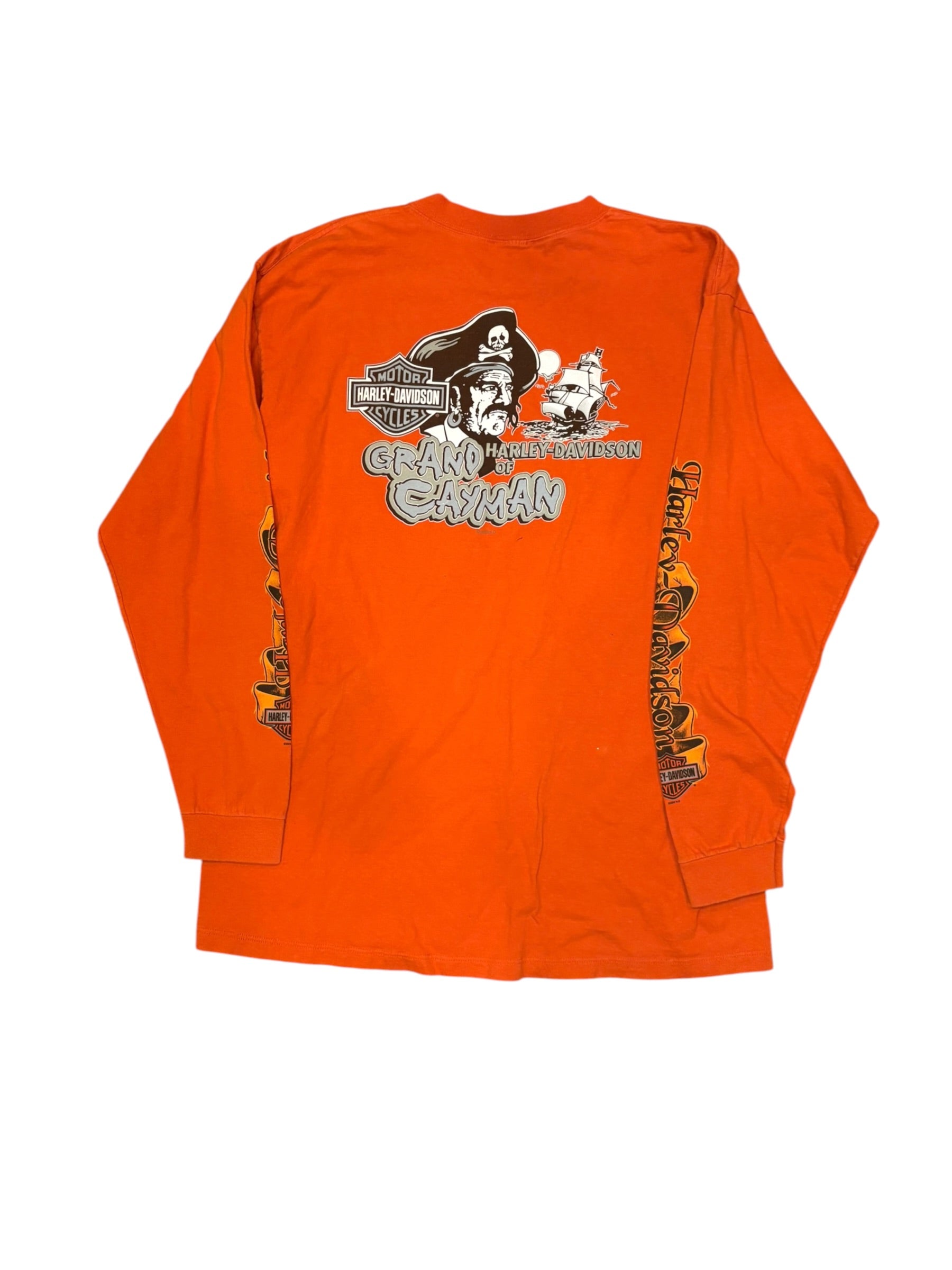 Vintage Orange Harley Davidson Longsleeve (XL)