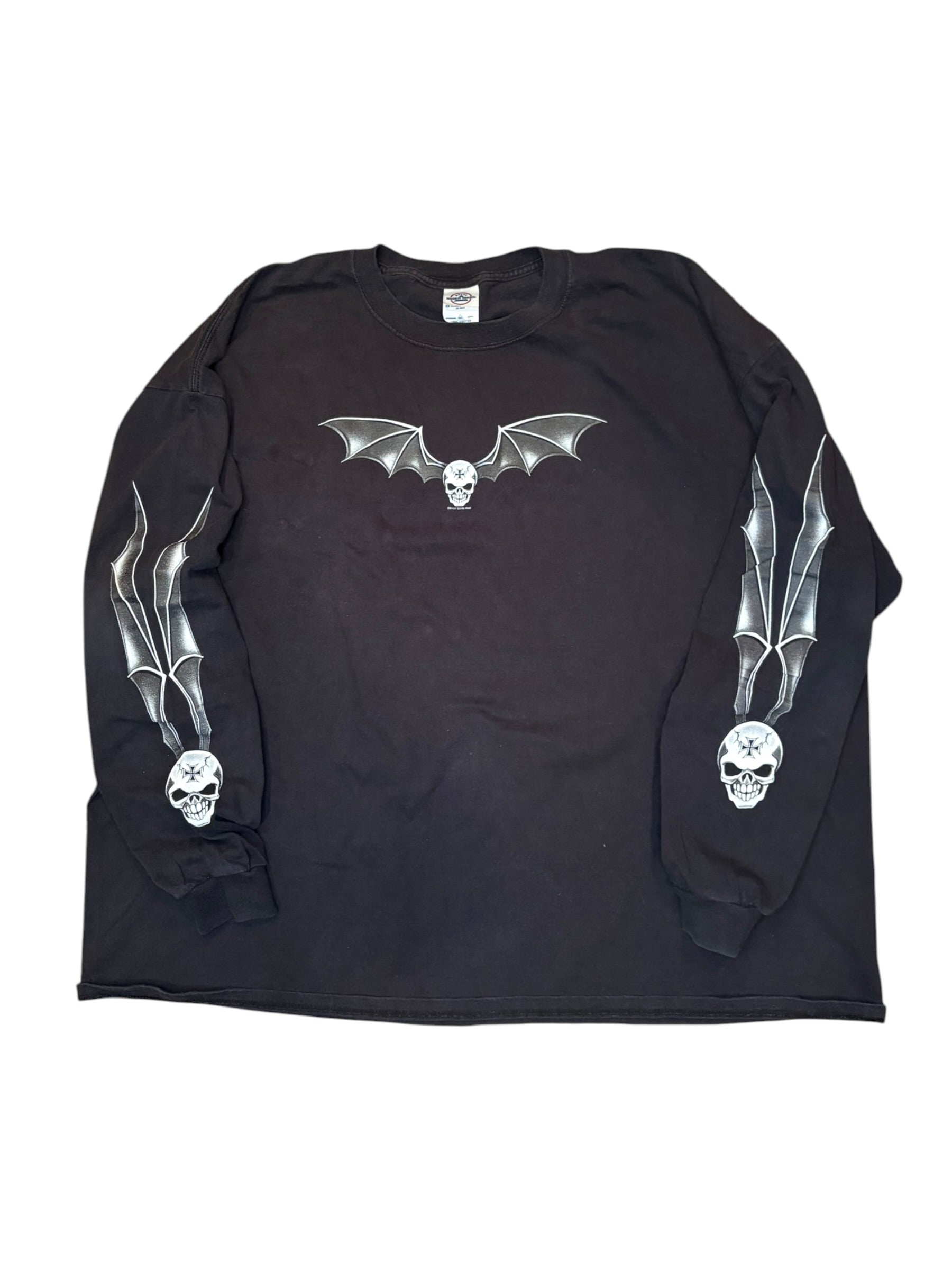 Vintage Big Size Biker Style Skull Longsleeve Shirt (XXXL)