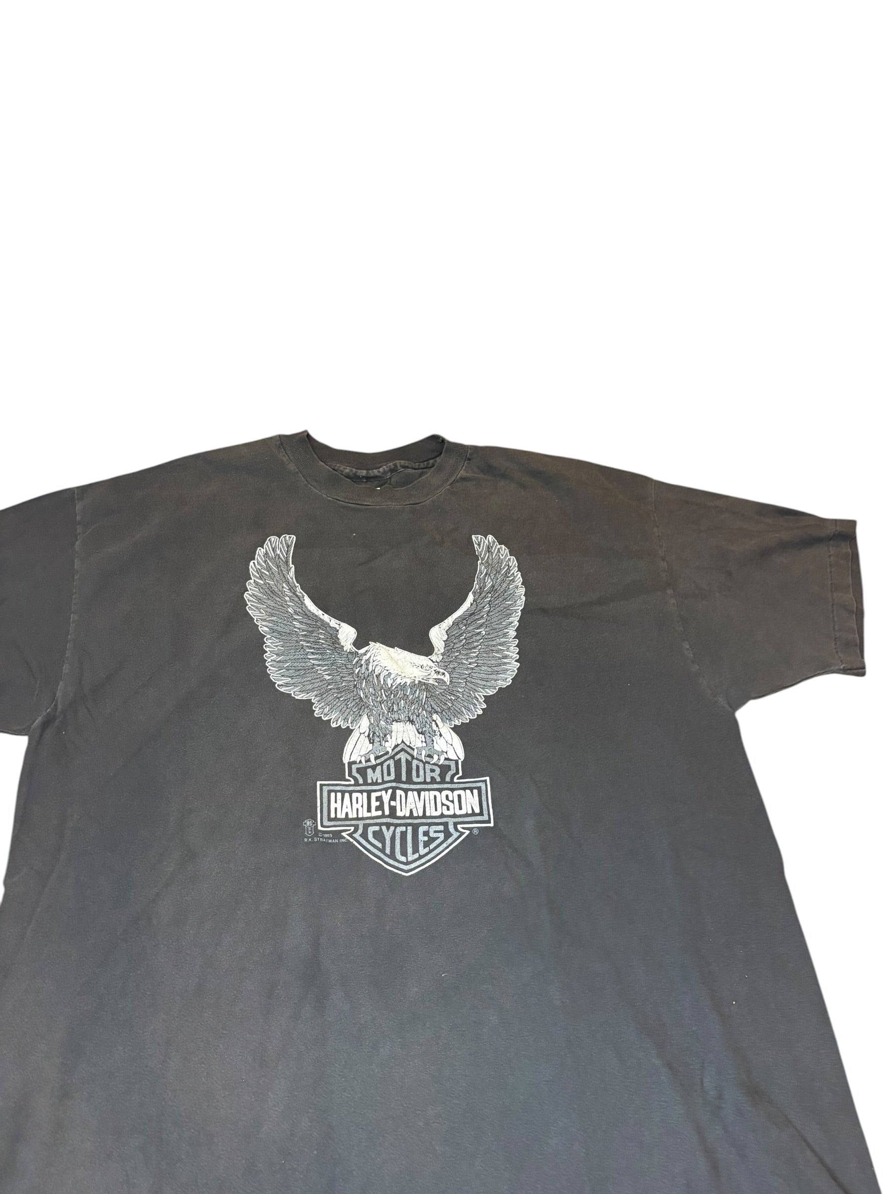 Vintage 80s Harley Davidson Eagle Tee With Rare Alaska Back (XL)
