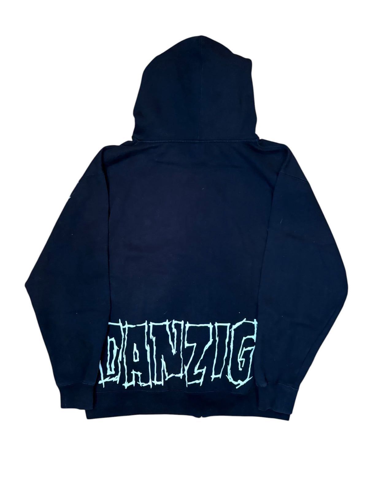 2000s Danzig Zip Up Skull Band Hoodie (Large)