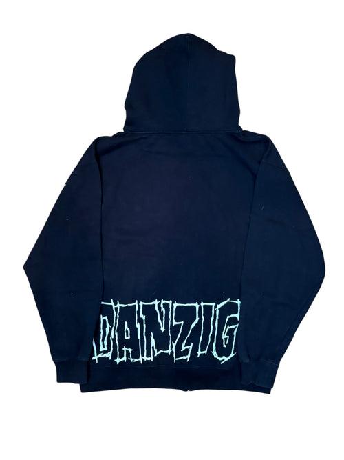 2000s Danzig Zip Up Skull Band Hoodie (Large)