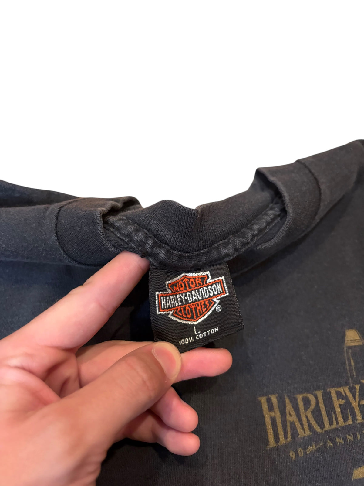 Vintage 90s Bronze Eagle Iowa Harley Longsleeve (Large)