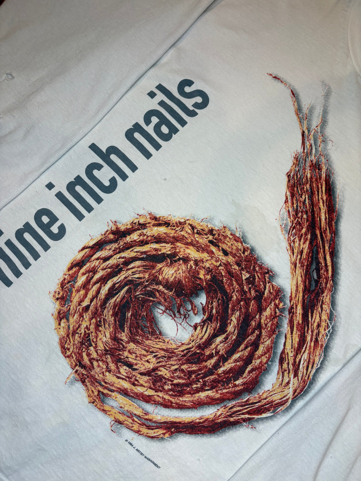 Vintage 1995 Rare Nine Inch Nails White Rope Longsleeve (Large)