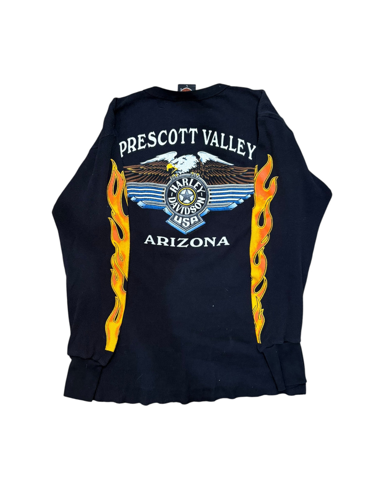 Vintage Rare 80s Harley Davidson Flame Thermal Longsleeve (Large)