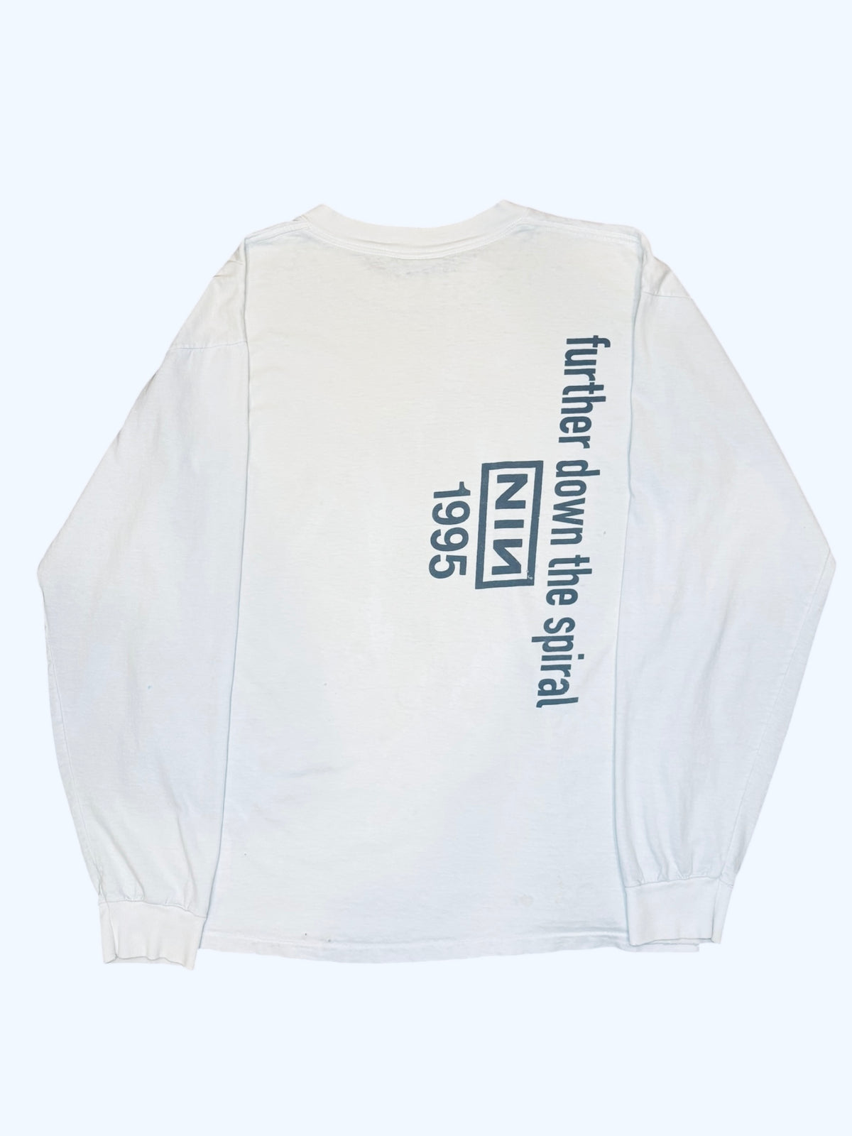 Vintage 1995 Rare Nine Inch Nails White Rope Longsleeve (Large)
