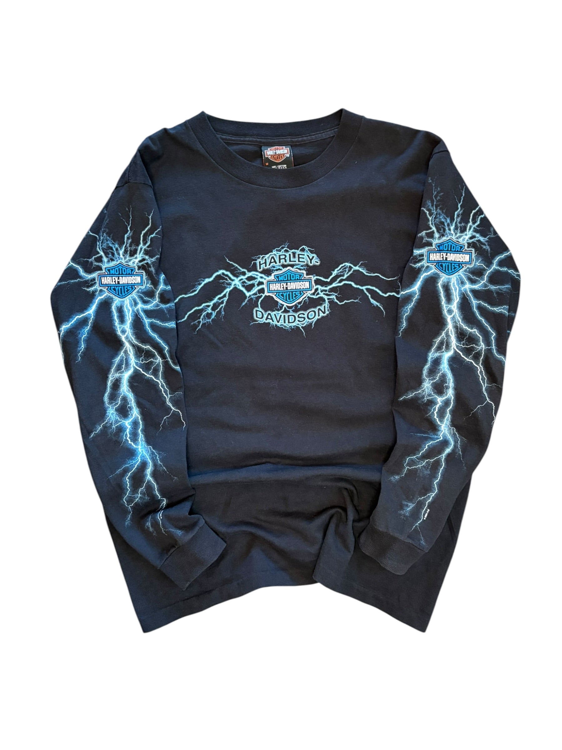Vintage Harley Davidson Grand Canyon Rare Lightning Long-sleeved Shirt (Medium)