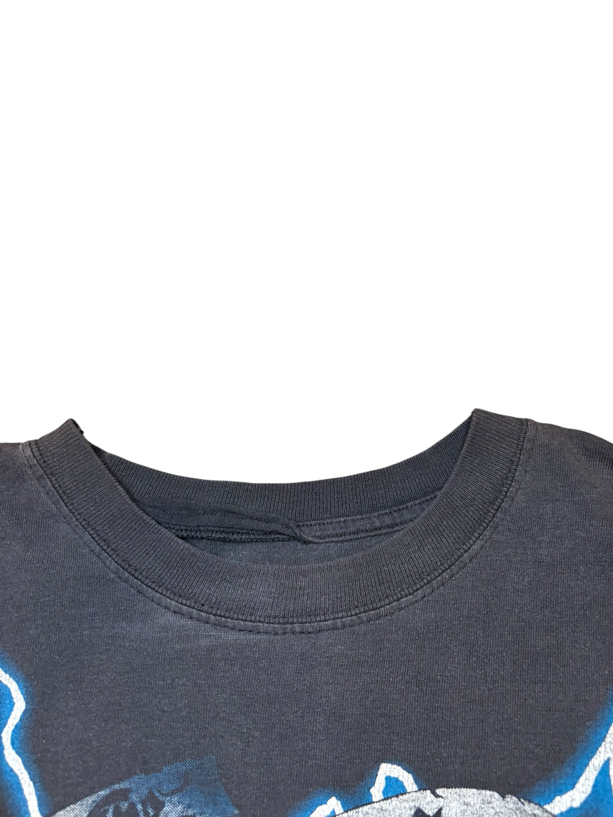 Vintage Faded American Thunder AOP Lightning Wolf Tee (Large)