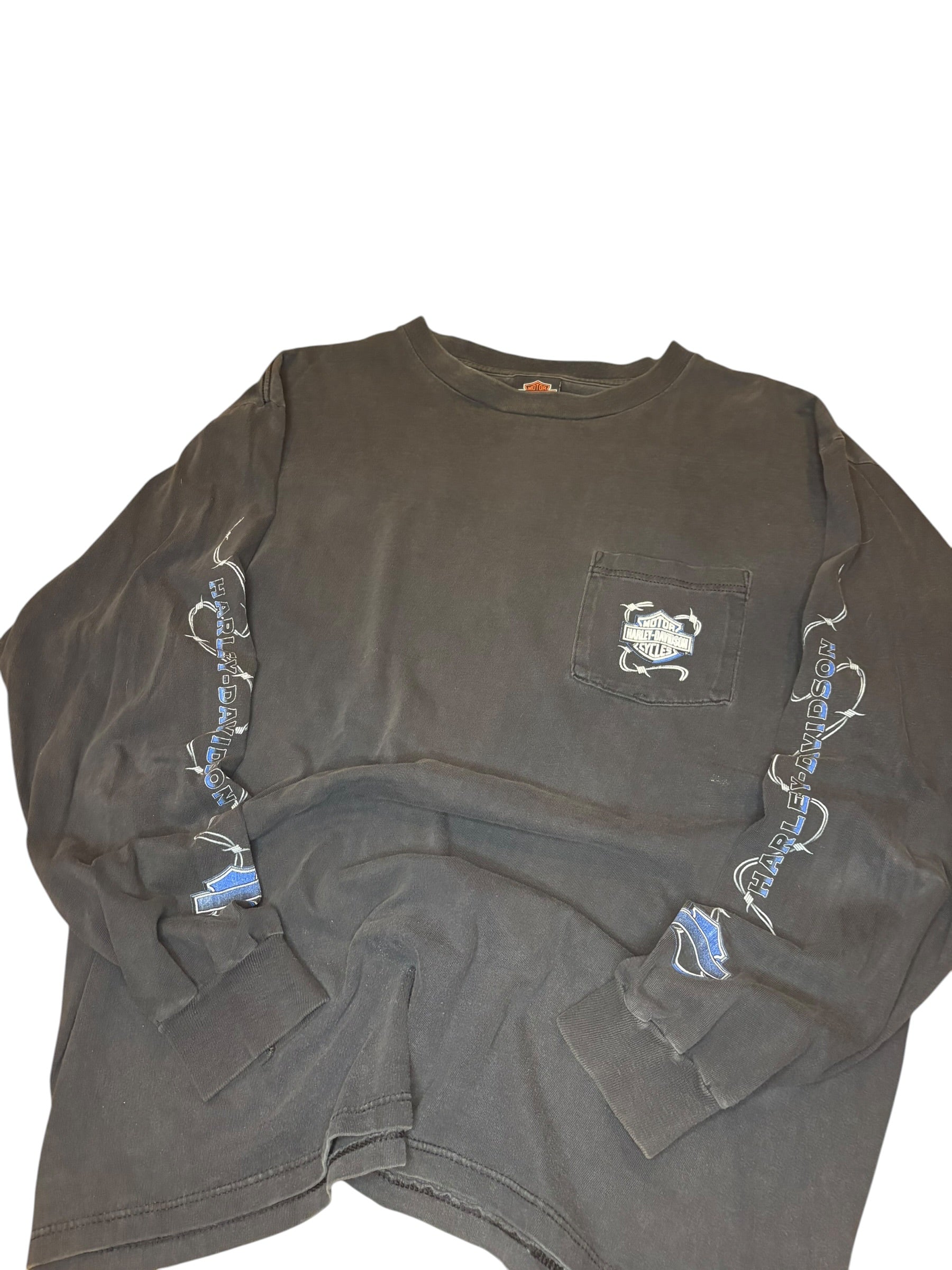 Vintage Harley Davidson Barbwire Longsleeve Tee (XL)