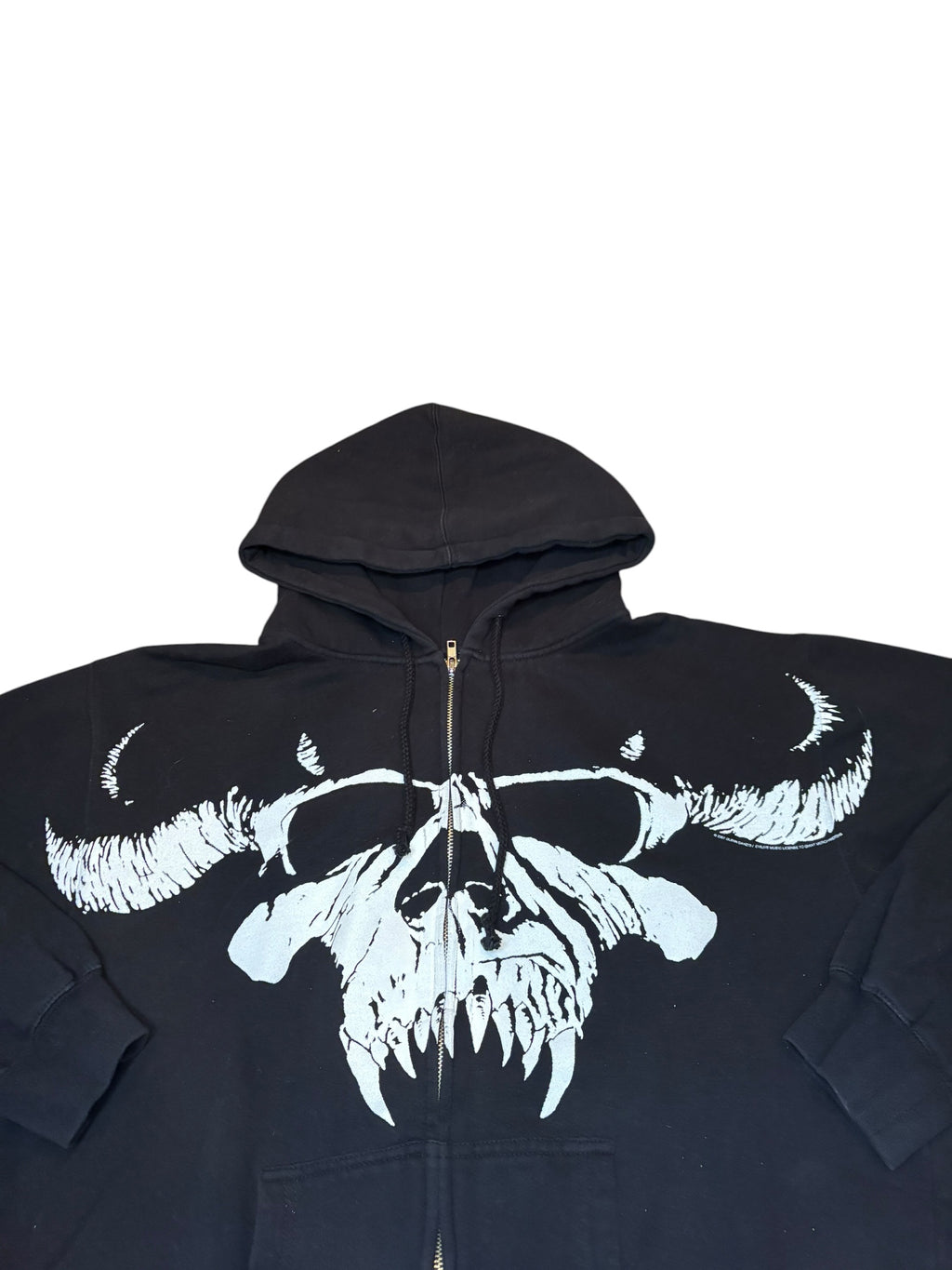 2000s Danzig Zip Up Skull Band Hoodie (Large)