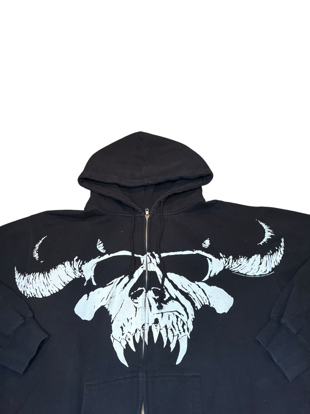 2000s Danzig Zip Up Skull Band Hoodie (Large)