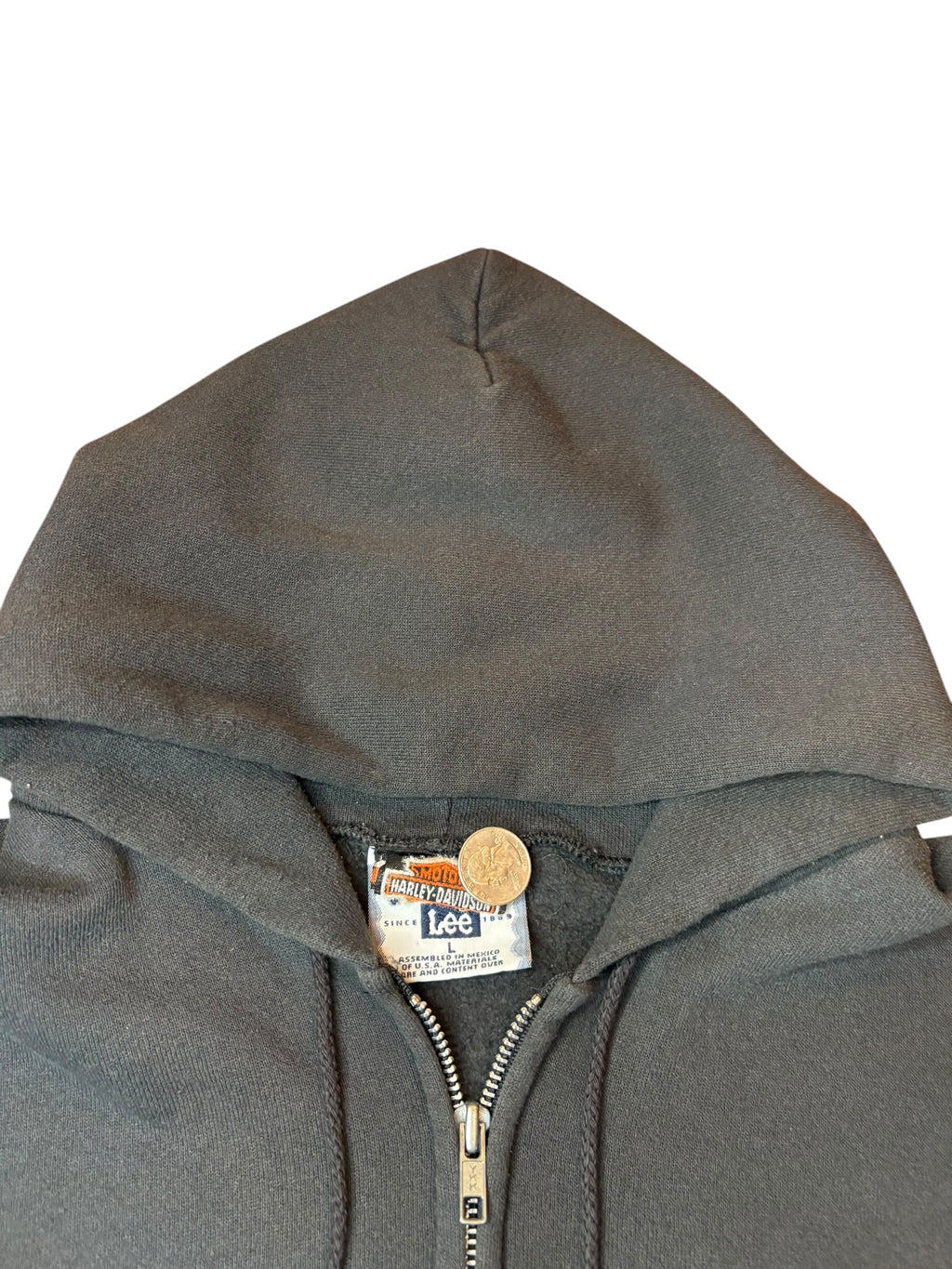 Vintage Harley Davidson Eagle Flame Zip Up Hoodie (Large)