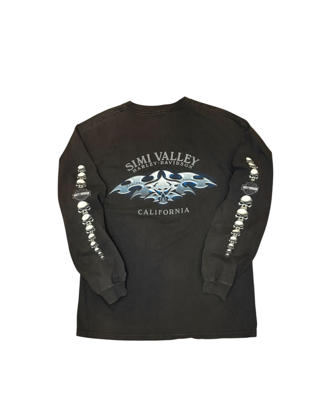 Vintage Harley Davidson Skull Longsleeve Shirt (Large)