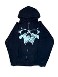 2000s Danzig Zip Up Skull Band Hoodie (Large)
