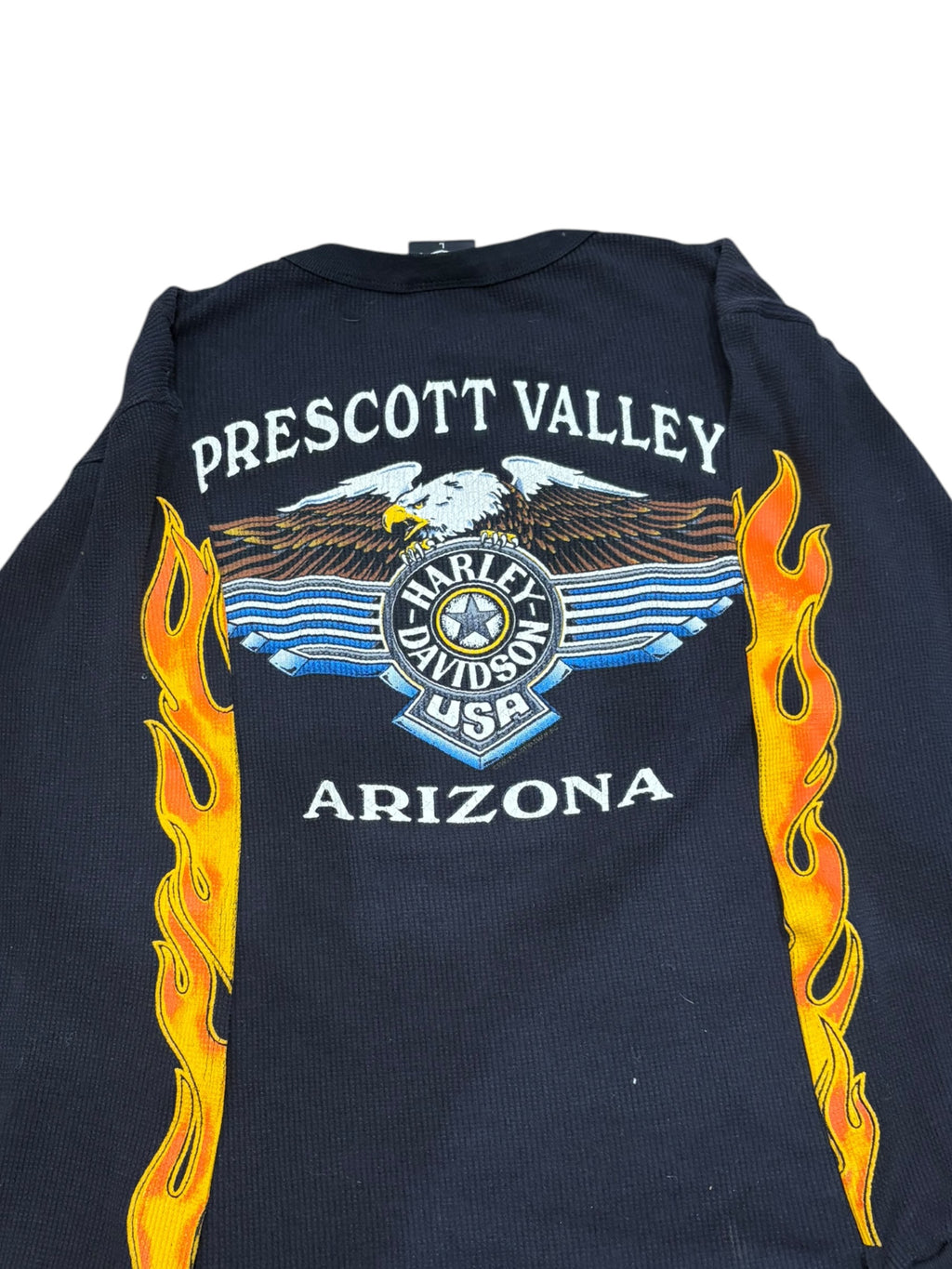 Vintage Rare 80s Harley Davidson Flame Thermal Longsleeve (Large)