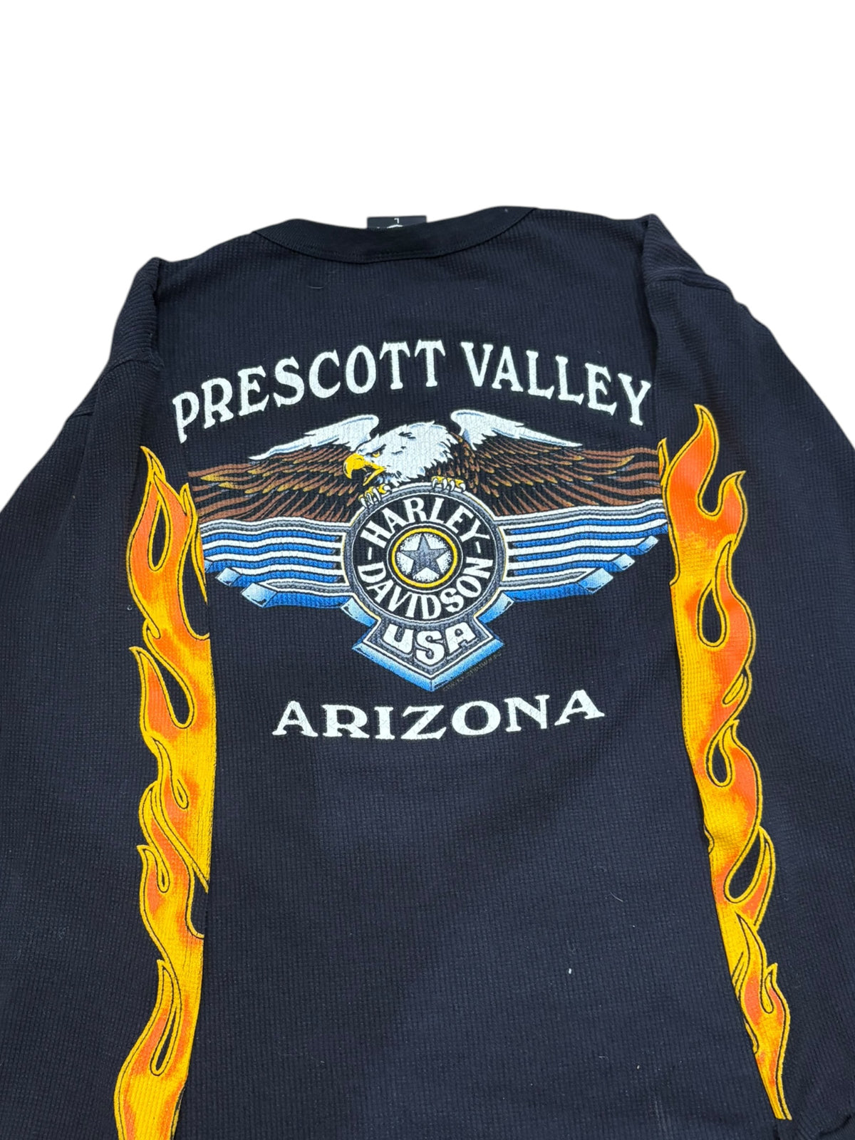 Vintage Rare 80s Harley Davidson Flame Thermal Longsleeve (Large)