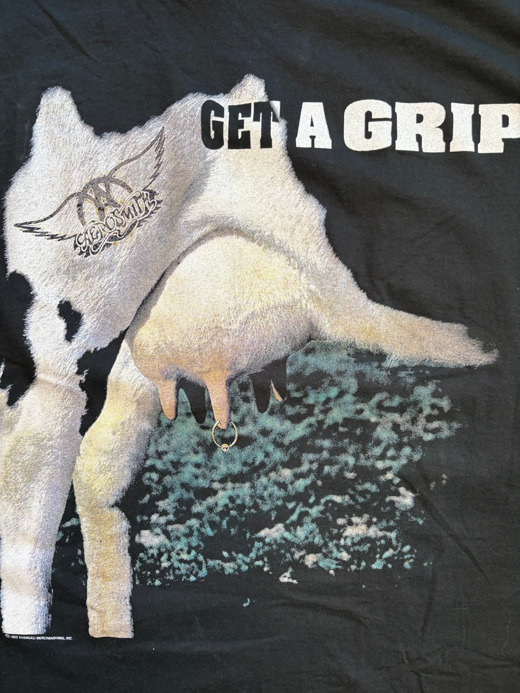 1993 Vintage Aerosmith Get A Grip Cow Graphic Band Tee (XL)