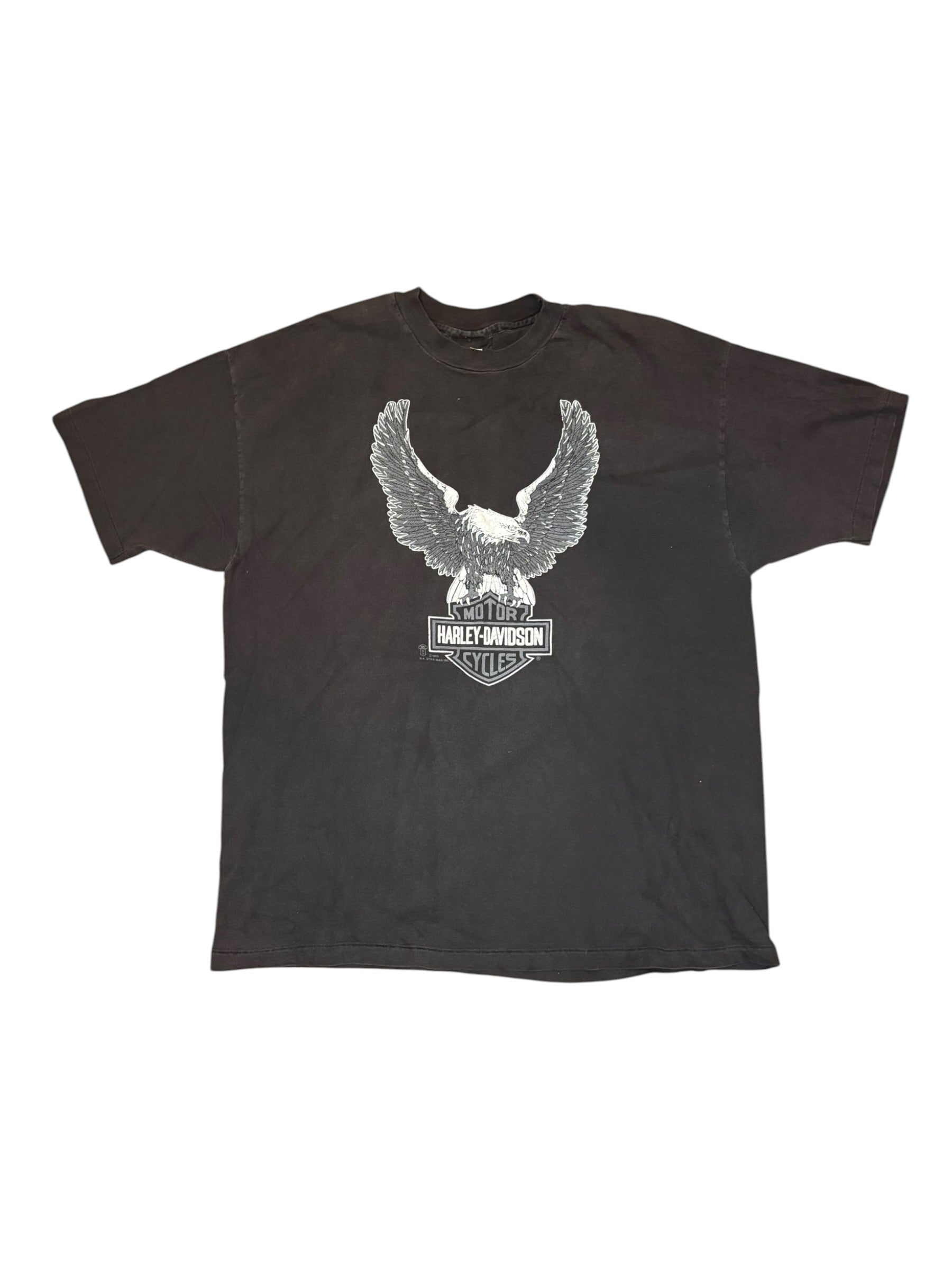 Vintage 80s Harley Davidson Eagle Tee With Rare Alaska Back (XL)