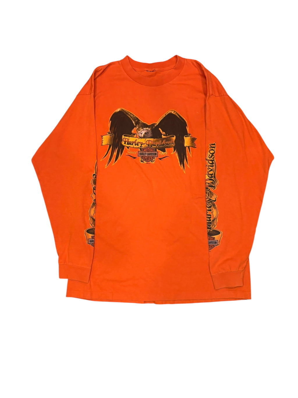 Vintage Orange Harley Davidson Longsleeve (XL)