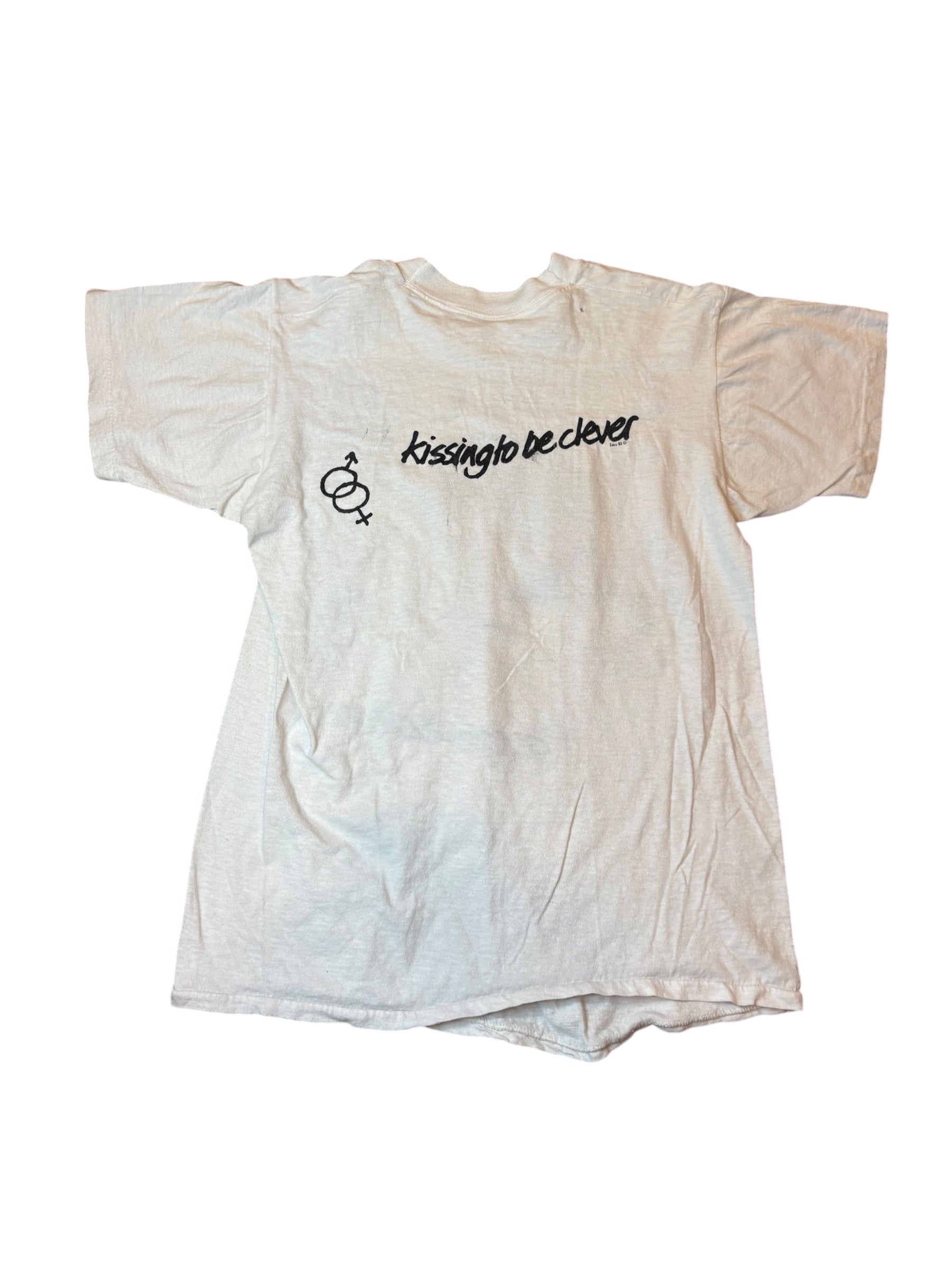 Vintage 1983 Culture Club Boy George Kissing Be Clever Tee Shirt (Small)