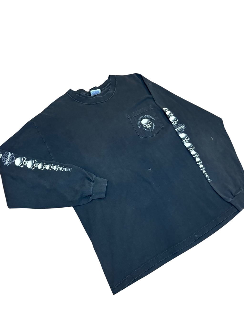 Vintage Harley Davidson Skull Longsleeve Shirt (Large)