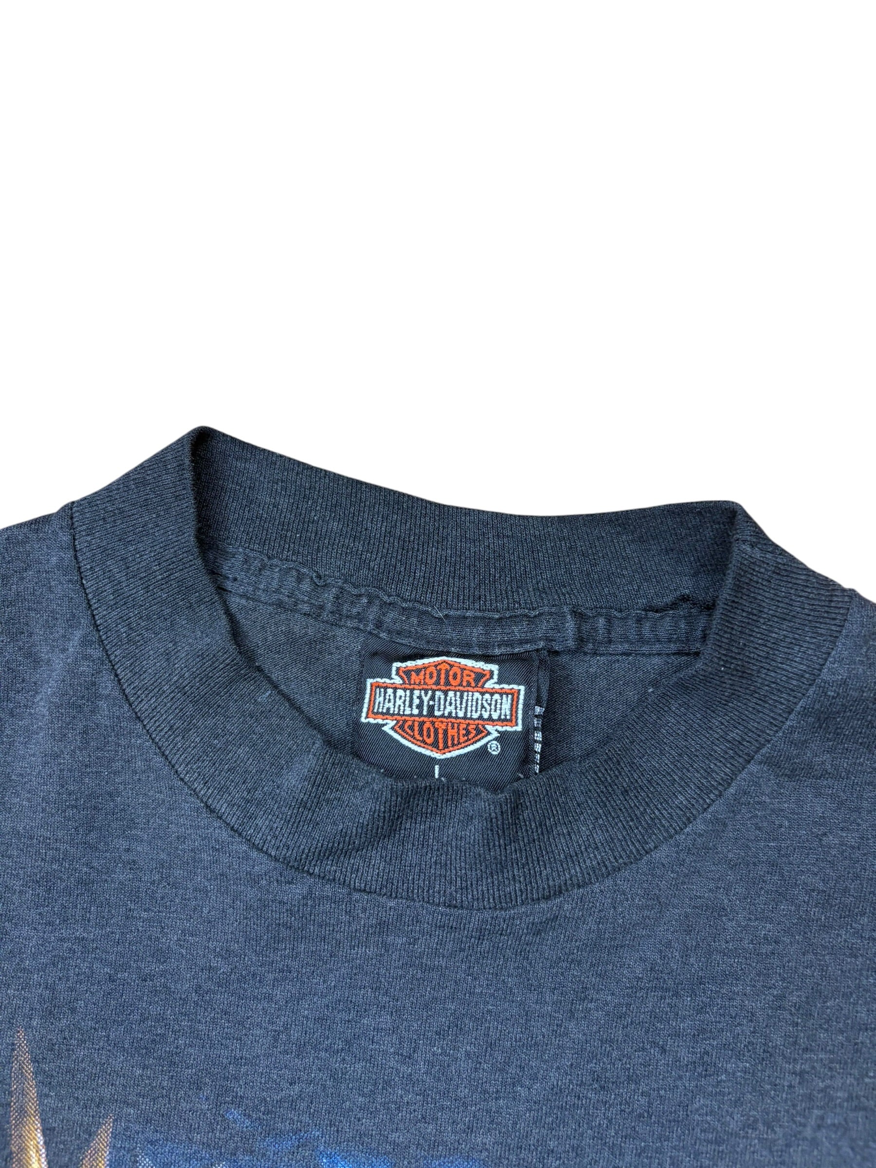 1990s Harley Davison Follow The eagle 3D emblem Tee (Large)