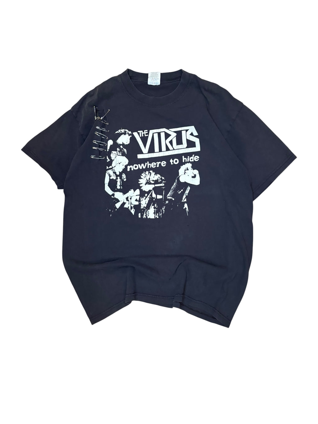 Vintage 90s The Virus Thrashed Punk Band Tee (Large)