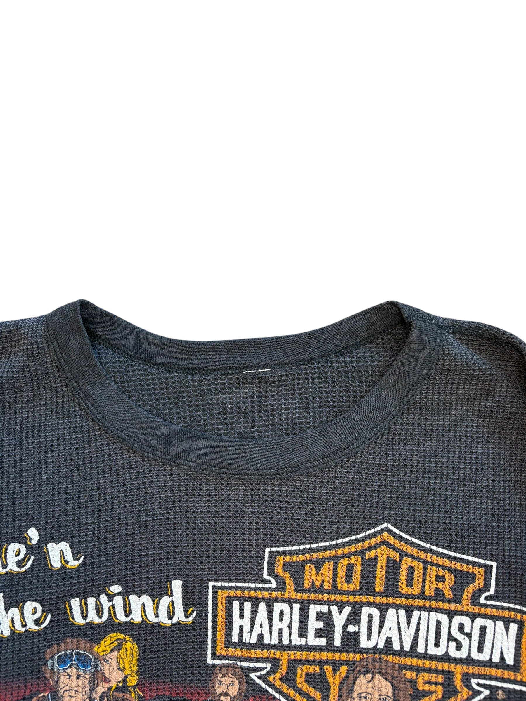 Vintage 1980s Holubek Harley Davidson Ride'n The Wind Thermal (Medium)