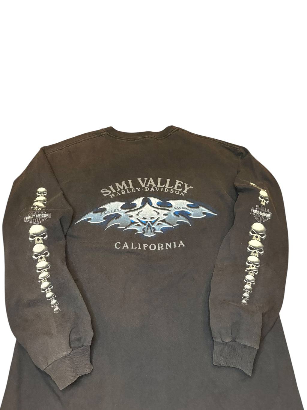 Vintage Harley Davidson Skull Longsleeve Shirt (Large)