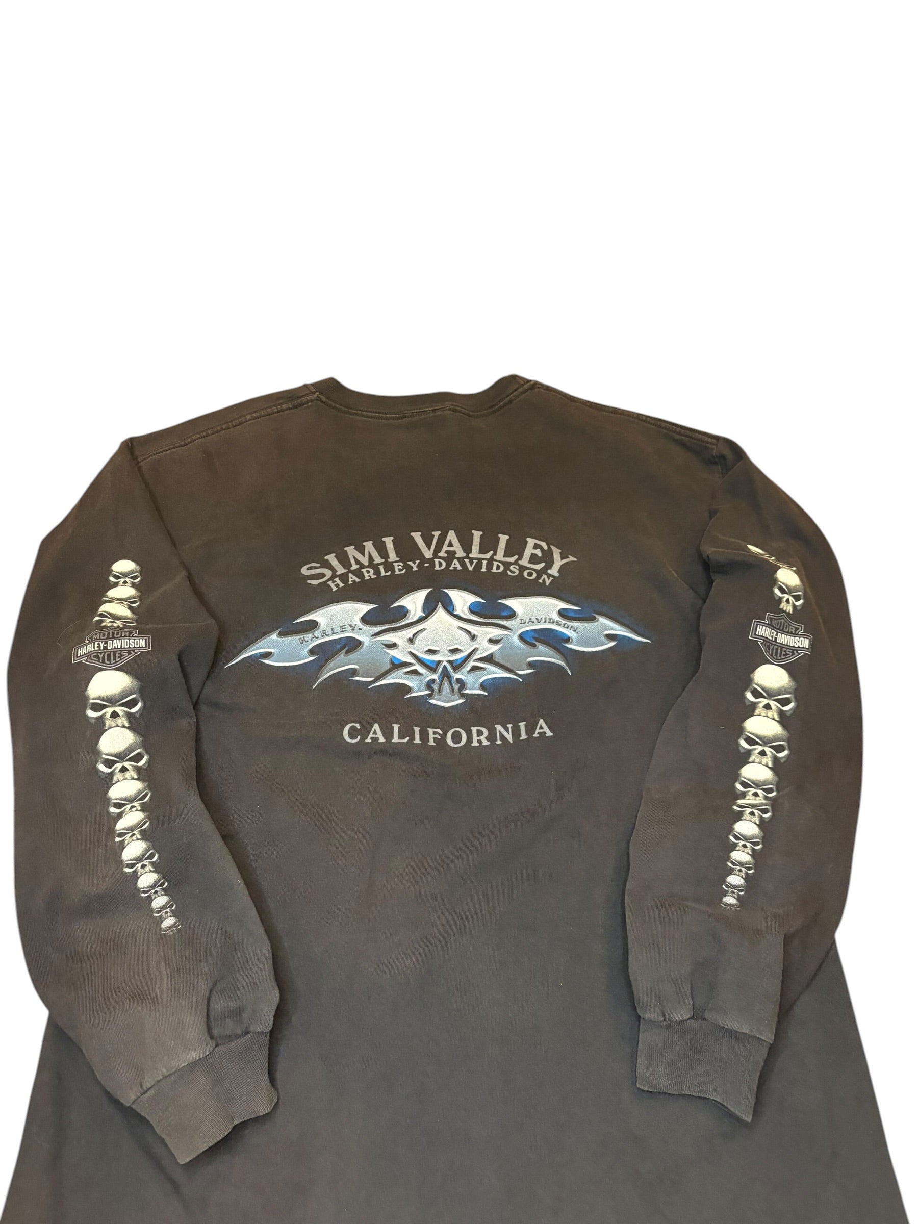 Vintage Harley Davidson Skull Longsleeve Shirt (Large)