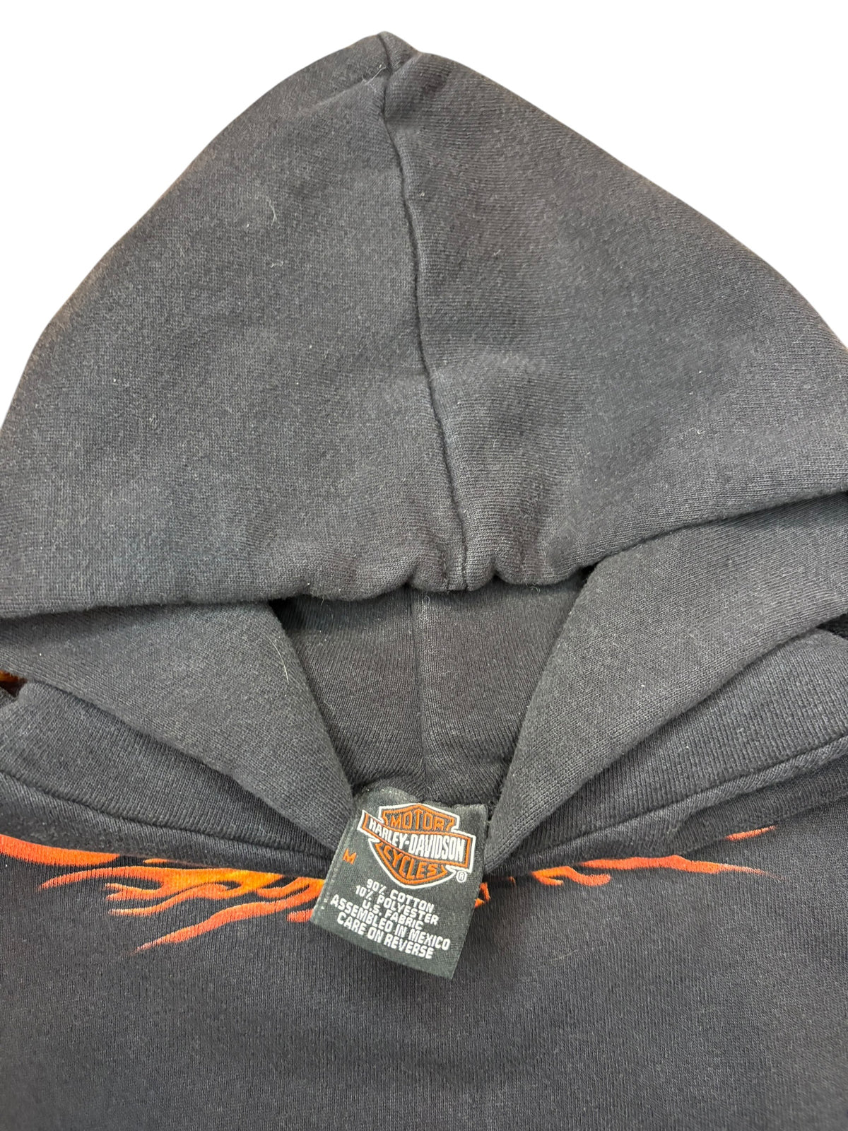 Vintage New York Harley Davidson Flame Sleeve Hoodie (Medium)