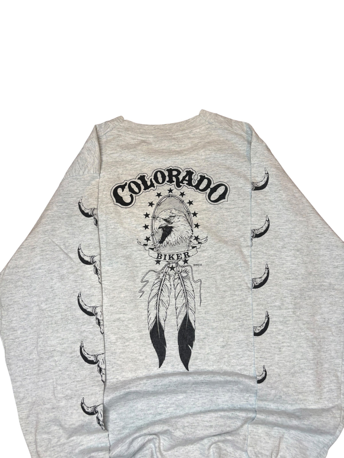 Vintage 80s Colorado Biker Rare Cow-skull Longsleeve (Medium)