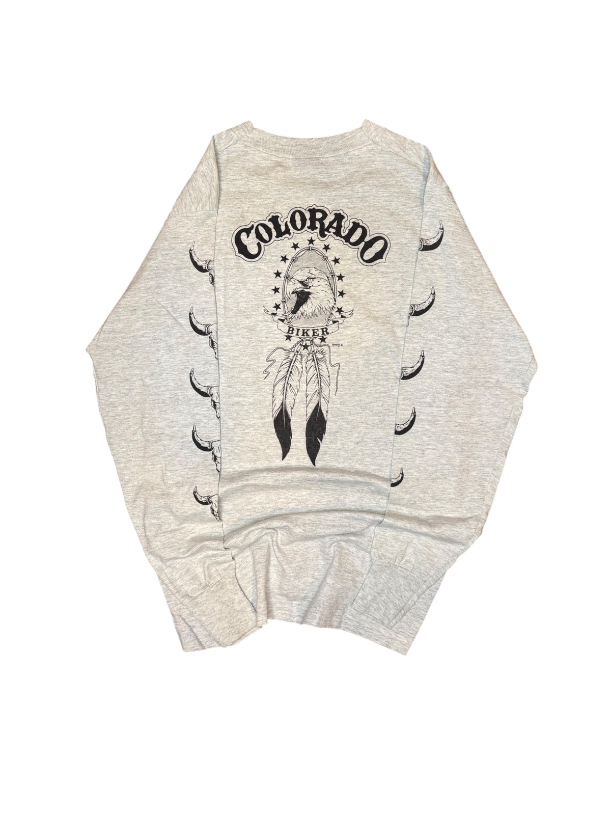 Vintage 80s Colorado Biker Rare Cow-skull Longsleeve (Medium)