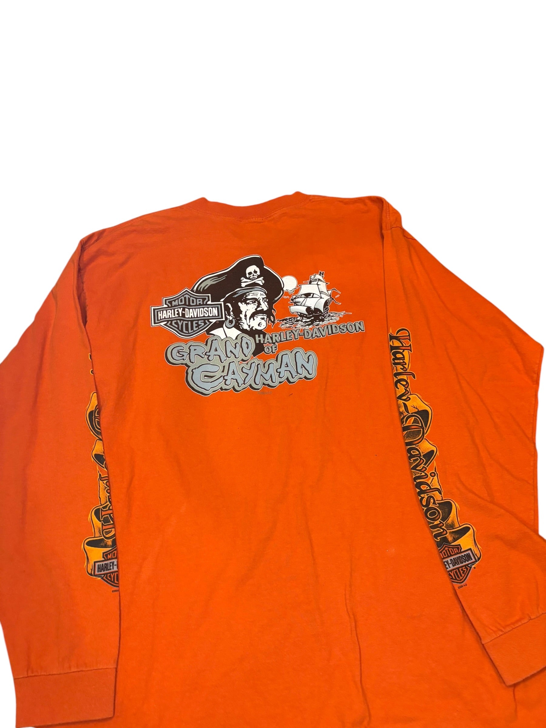 Vintage Orange Harley Davidson Longsleeve (XL)
