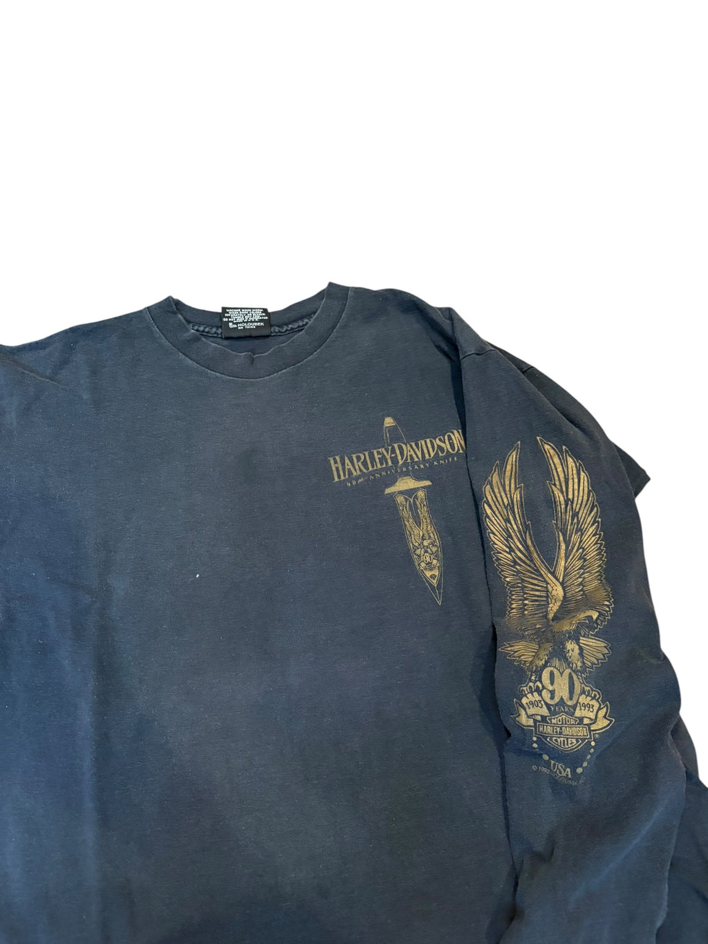Vintage 90s Bronze Eagle Iowa Harley Longsleeve (Large)