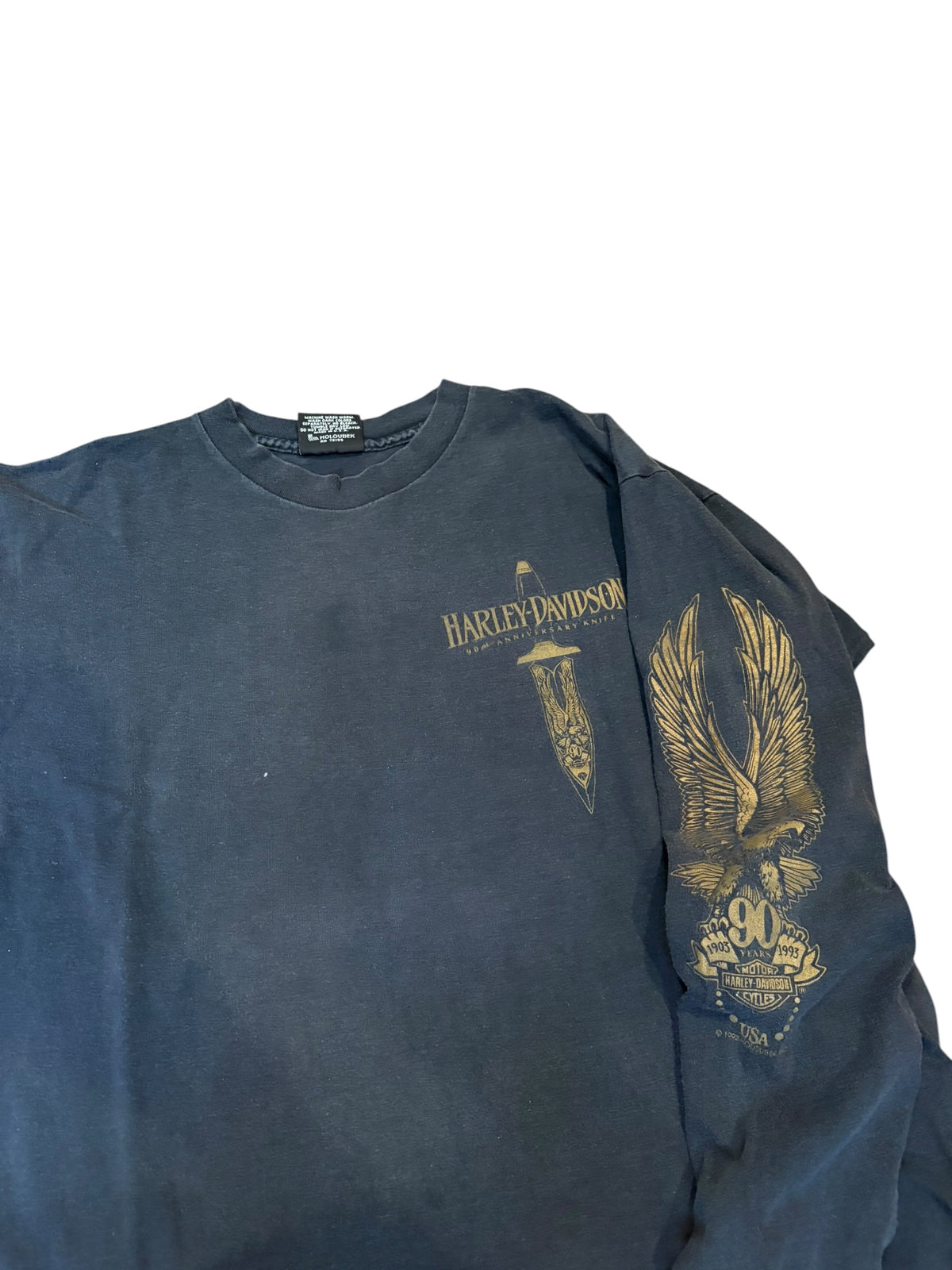 Vintage 90s Bronze Eagle Iowa Harley Longsleeve (Large)